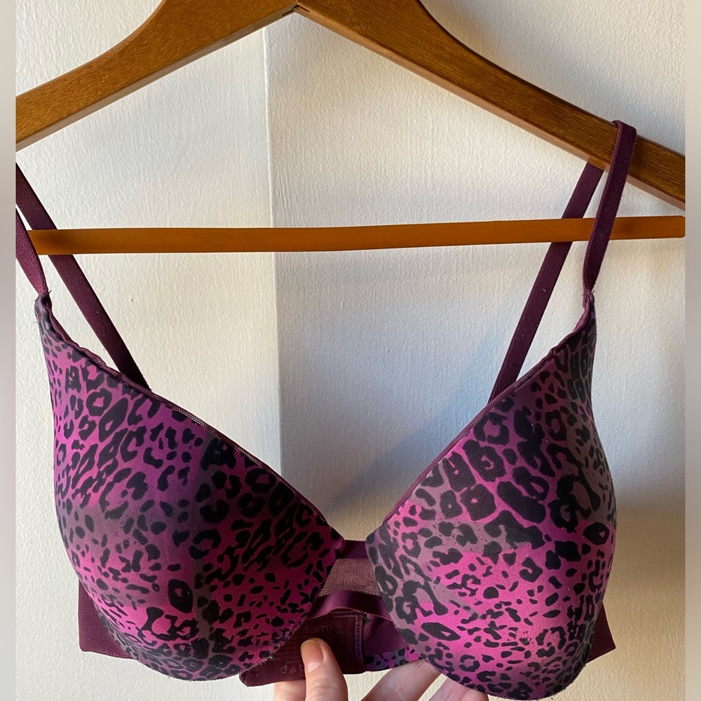 34B Maidenform Bra Purple Cheetah Animal Print Womens